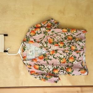 Marine Layer Lucy Button Down Orange Print